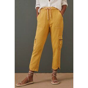 Anthropologie Pilcro Cottage‎ Utility Cargo Pants XL READ Jogger Gold Yellow